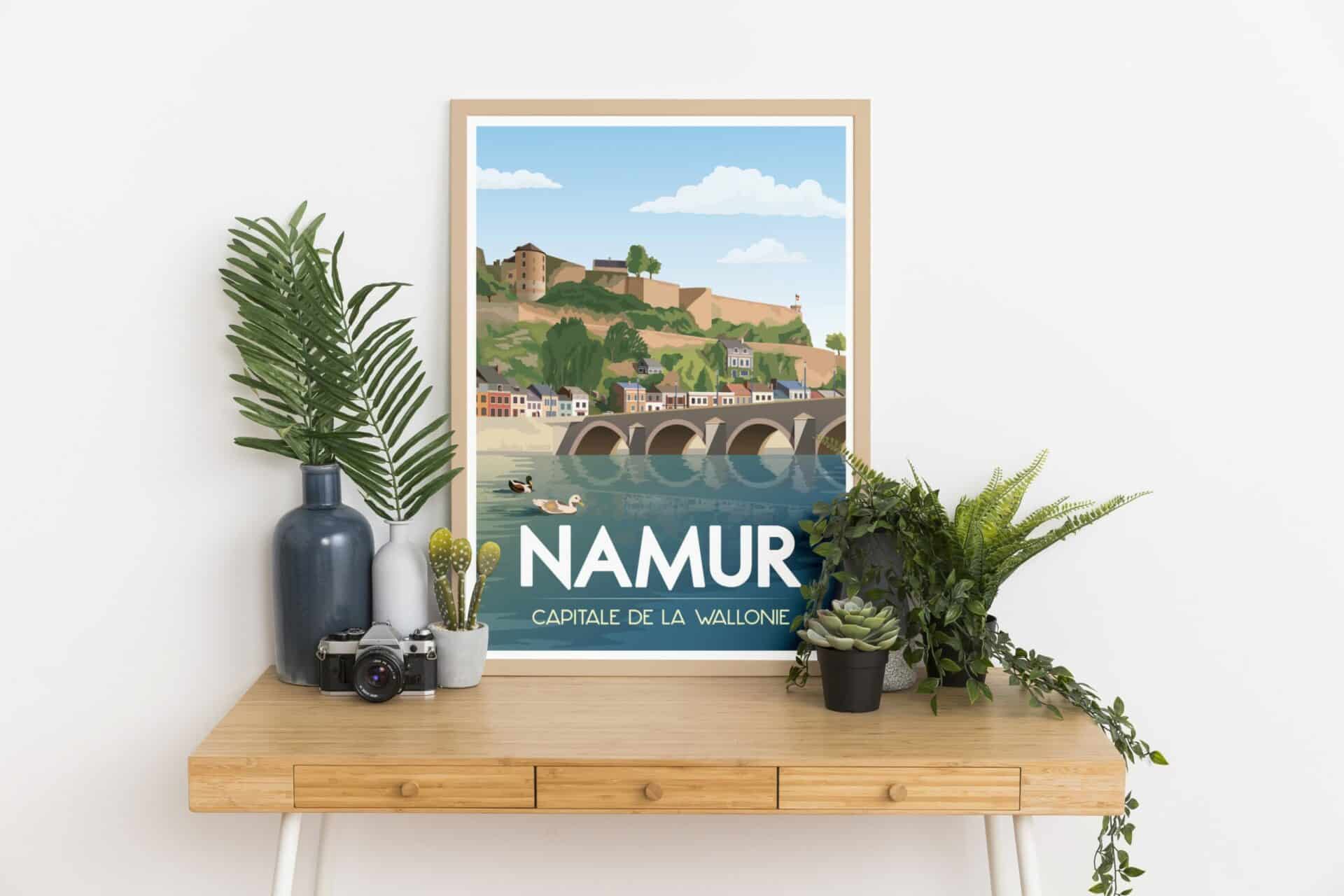 Affiche Belgique Namur Capitale de la Wallonie Citadelle