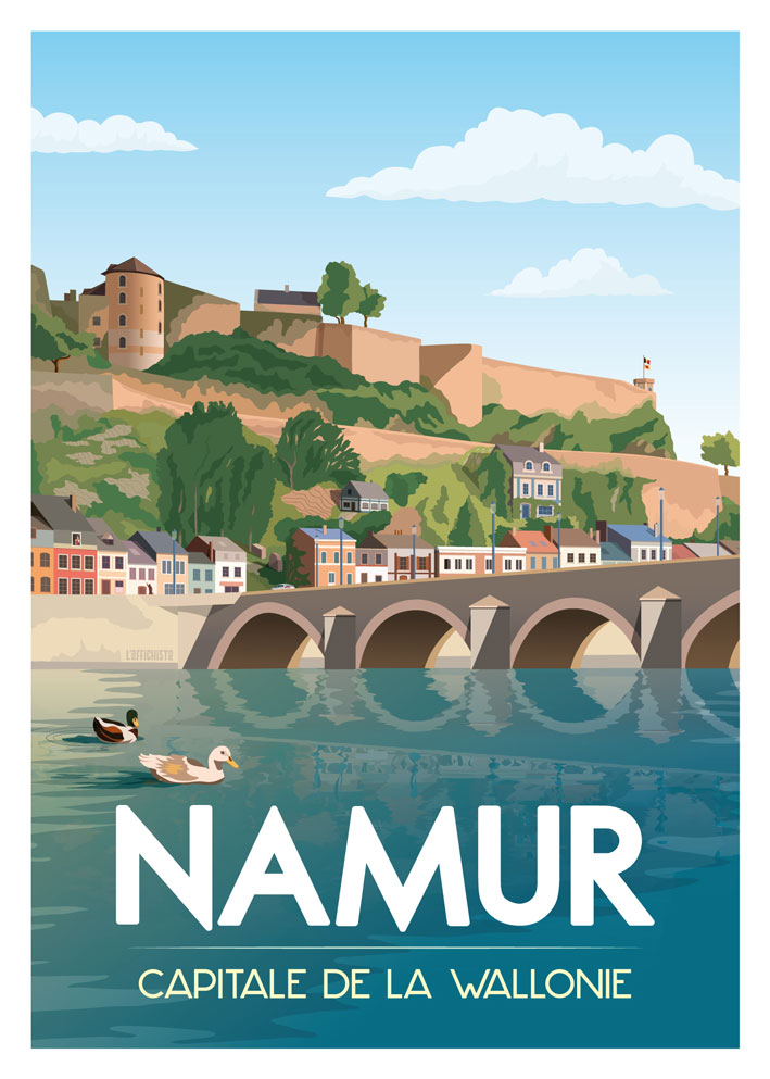Affiche Belgique Namur Capitale de la Wallonie Citadelle