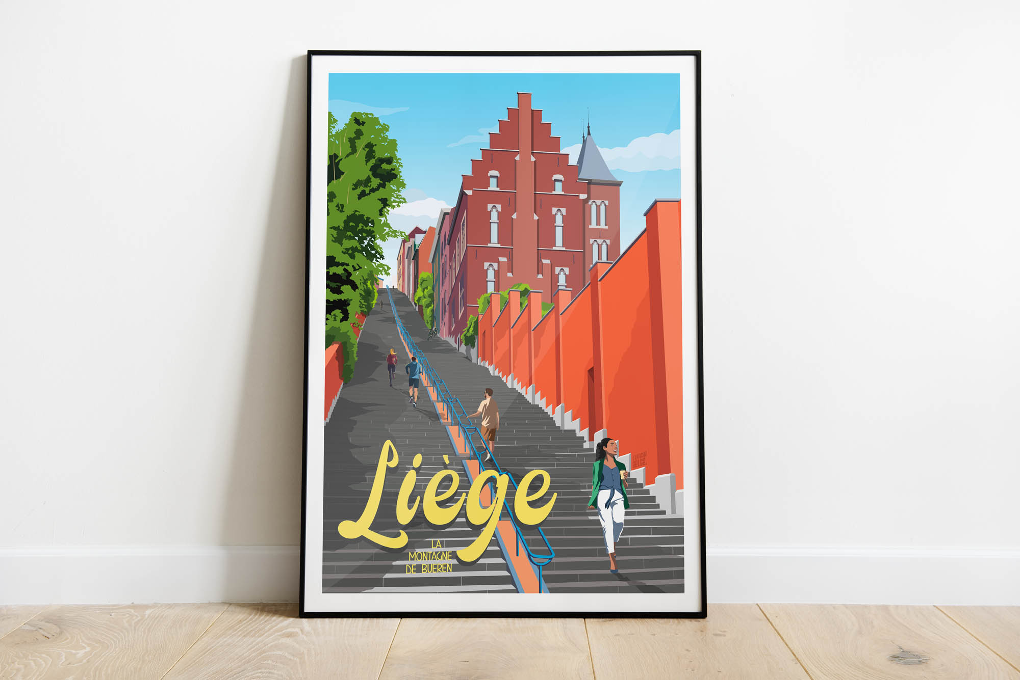 Affiche Belgique Liège La Montagne de Bueren