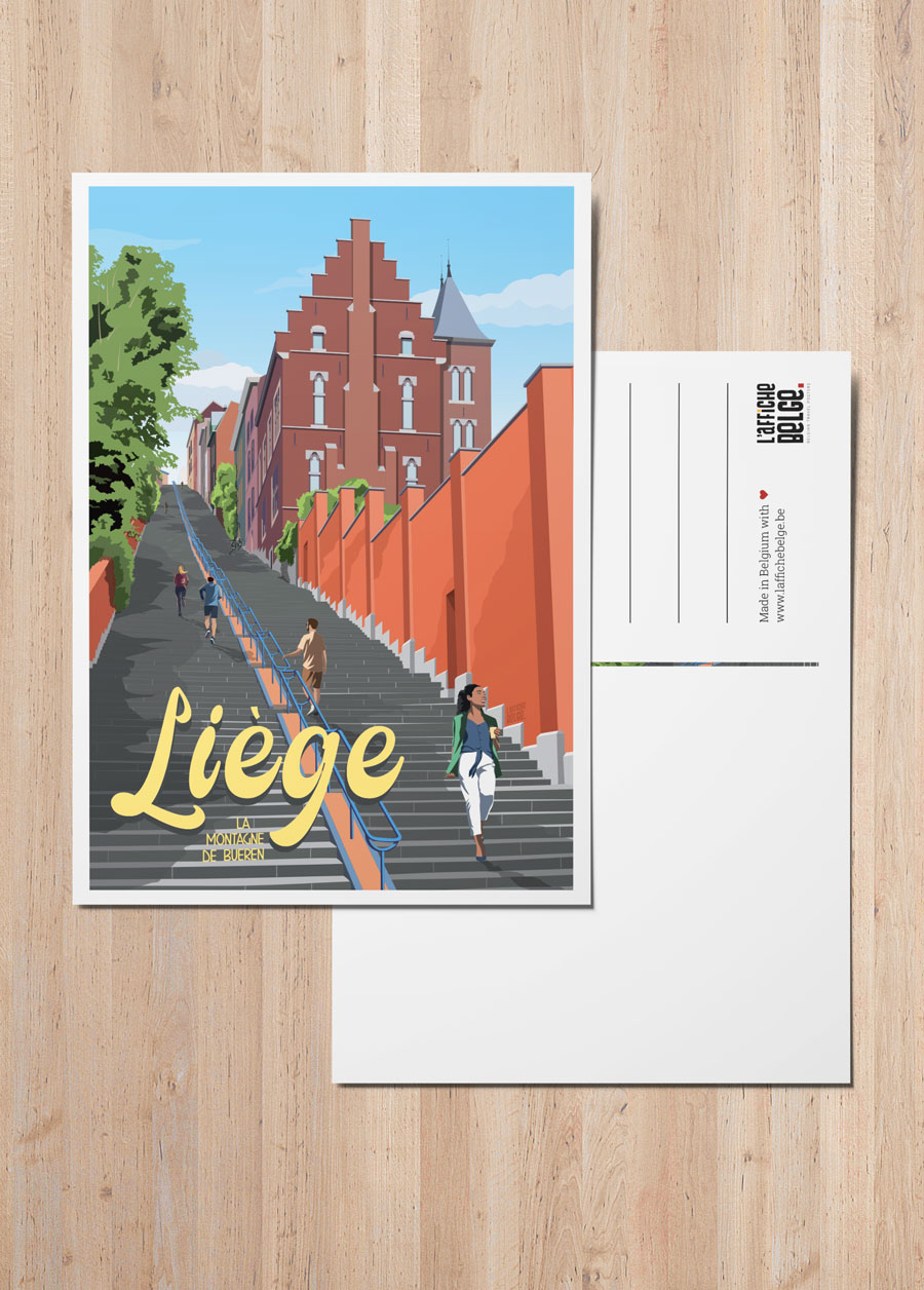 Ansichtkaart België Luik De berg van Bueren
