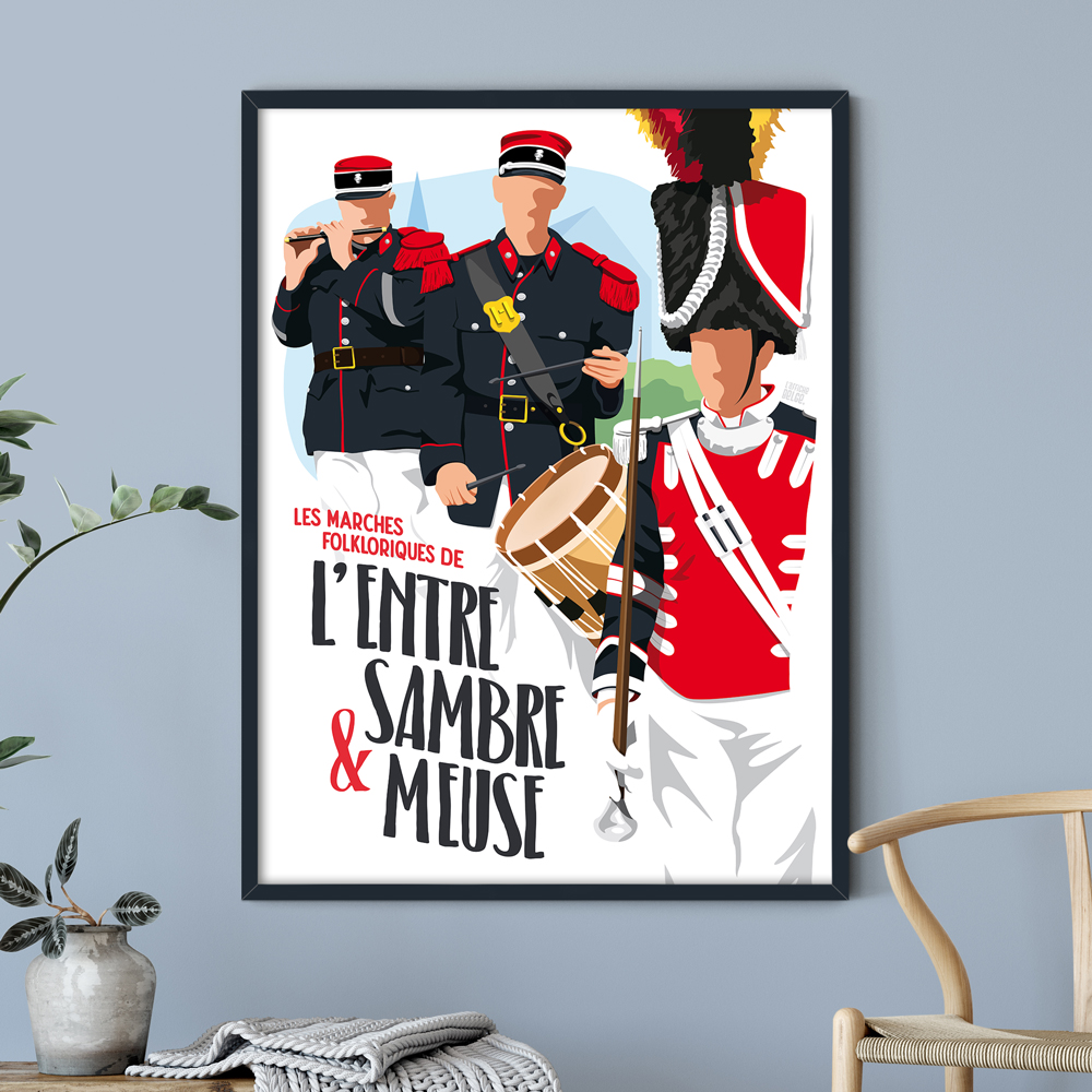 Poster - Folkloristische marsen van l'Entre-Sambre-et-Meuse