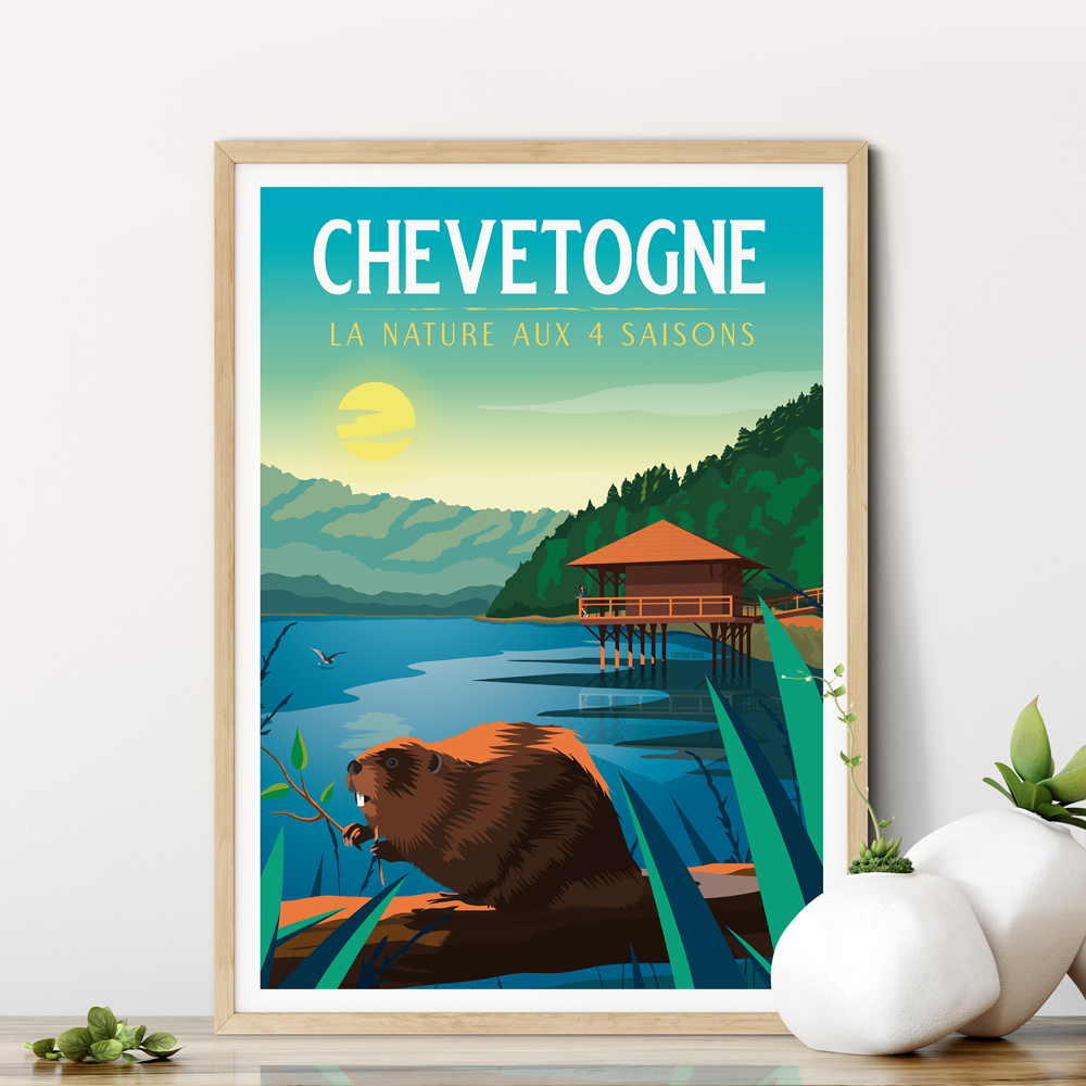 Chevetogne poster - Natuur in de 4 seizoenen