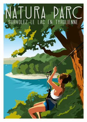 Affiche Tyrolienne, lacs de l'eau d'heure