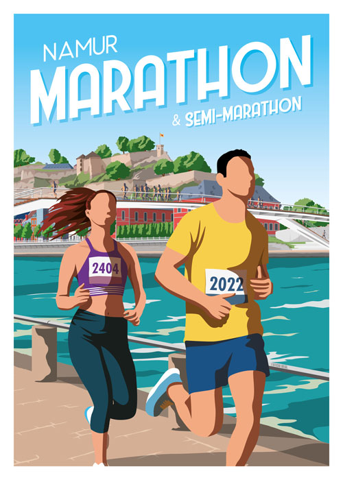 Affiche Marathon et Semi-Marathon de Namur