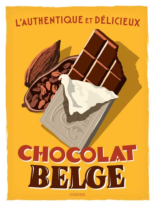 Affiche belgique chocolat belge