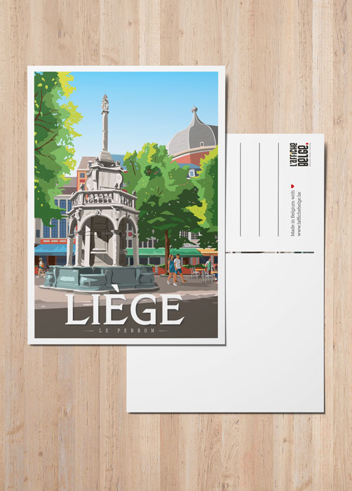 Ansichtkaart "Luik, Le Perron