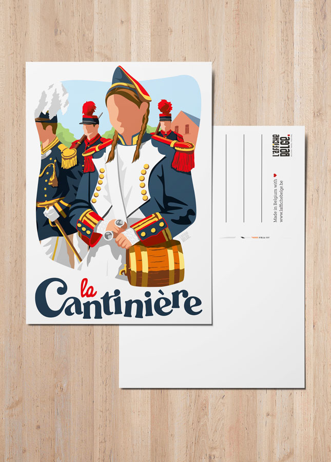 Carte postale cantinière entre sambre et meuse