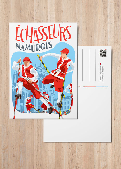 Ansichtkaart Les Échasseurs Namurois