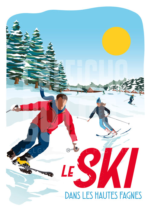Affiche Le Ski dans les Hautes Fagnes