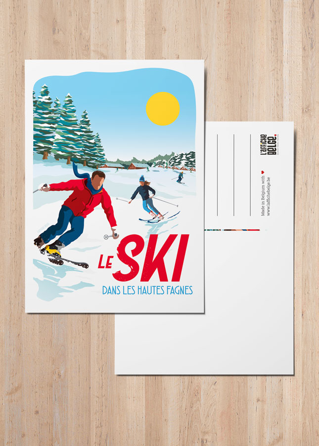 Carte postale Le Ski dans les Hautes Fagnes