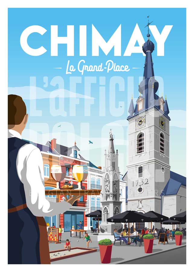 Affiche Chimay "La Grand Place"