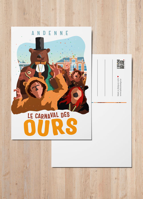 Carte Postale "Andenne, Le Carnaval des Ours"