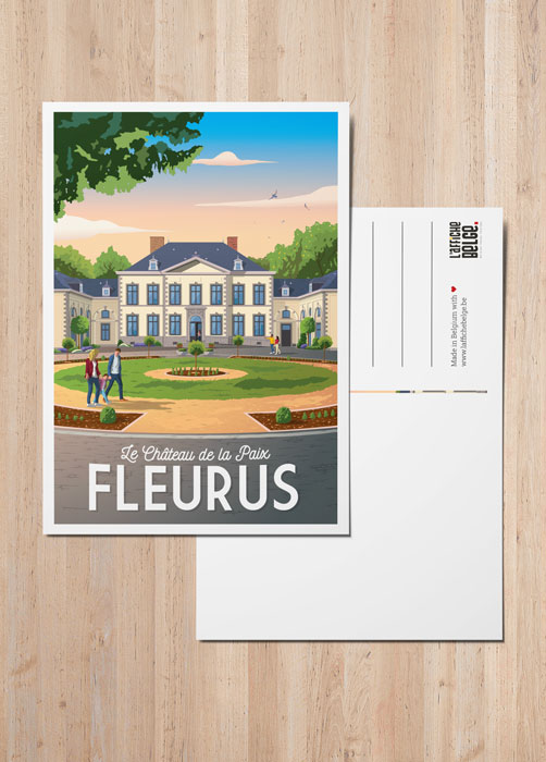 Carte postale Fleurus, Le Château de la Paix