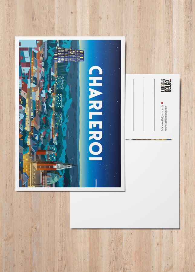 Carte postale Charleroi Panorama Nuit