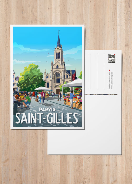 Carte postale Parvis de Saint-Gilles