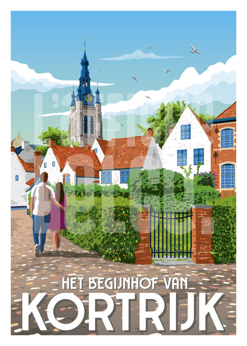 Poster Kortrijk - Begijnhof