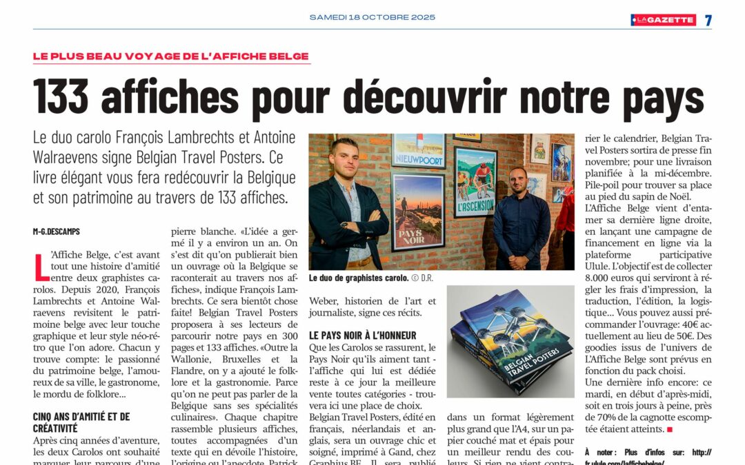 🗞️ Ce week-end, La Nouvelle Gazette parlait de notre projet 🇧🇪